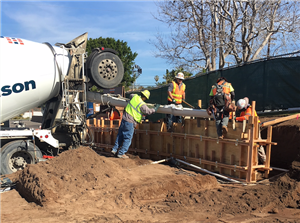 Concrete Pour for retaining wall 